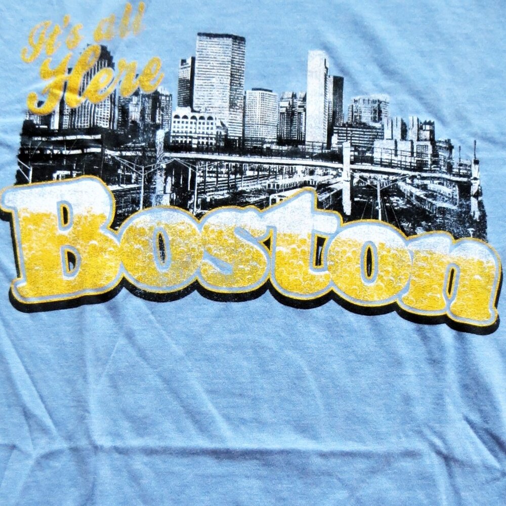"Boston- It's All Here" T Shirt-Deadstock-  Multiple sizes. Skyline  graphic.